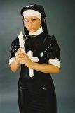 Nonnen-Uniform mit Haube, RV im Rcken, geklebt